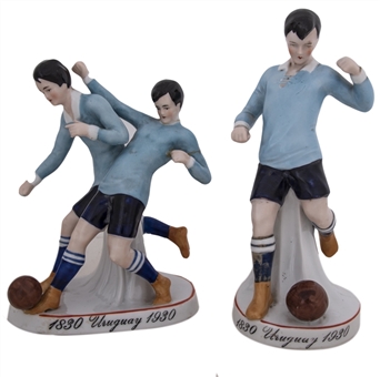 Lot of (2) 1930 World Cup Porcelain Uruguayan Figures (Letter of Provenance)